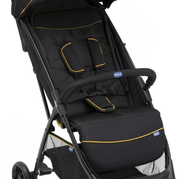 Carrinho Chicco Glee: leve, compacto e com fechamento automático para passeios práticos desde o nascimento até 22kg.