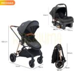 Carrinho Florence 3 em 1: bebê conforto e base veicular, conforto ajustável, segurança e praticidade para passeios. - Imagem 2