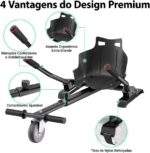 Carrinho Kart para Hoverboard ajustável e seguro, compatível com 6.5 a 10 polegadas, suporta até 115kg e oferece mais estabilidade na diversão. - Imagem 2