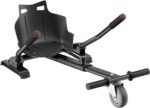 Carrinho Kart para Hoverboard ajustável e seguro, compatível com 6.5 a 10 polegadas, suporta até 115kg e oferece mais estabilidade na diversão.