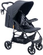 Carrinho Maxi Baby Startravel vira berço, com fechamento fácil, segurança e conforto para bebês de 0 a 3 anos.