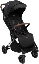 Carrinho Nivola Infanti: compacto, leve e prático, com fechamento automático, mosquiteiro, UV50+ e suporte até 22 kg.