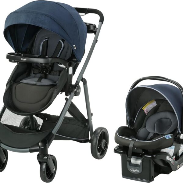 Carrinho Passeio c/Bebê Conforto TS ModesElement Azul Graco: conforto, segurança e praticidade desde o nascimento.