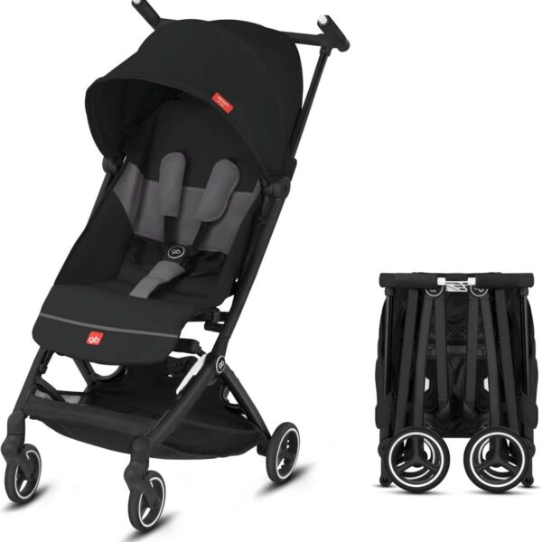 Carrinho Pockit+ All-City Velvet Black: leve, compacto e reclinável, ideal para bebês de 6 meses a 4 anos.