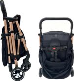 Carrinho Premiu Baby Zurich Preto Rose: leve, compacto e com fechamento automático para mais praticidade no dia a dia. - Imagem 2