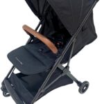 Carrinho Premium Baby Zurich Cinza Black Couro Marrom: leve, compacto e com fechamento automático para mais praticidade e segurança.