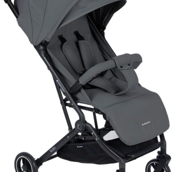 Carrinho Ruby Grey ultracompacto Kikkaboo: leve, prático e ideal para facilitar os passeios do dia a dia.