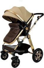 Carrinho de Bebê 4 Rodas Club Baby Marrom: segurança, conforto e praticidade para passeios diários com seu bebê.