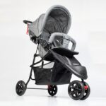 Carrinho de Bebê EasyGo KaBaby cinza: dobrável, leve e prático para até 15kg.