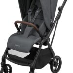 Carrinho de Bebê Maxi-Cosi Leona² Twilic Graphite com rodas grandes, suspensão e fechamento com uma mão