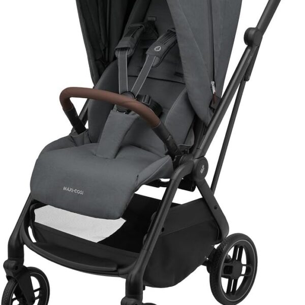 Carrinho de Bebê Maxi-Cosi Leona² Twilic Graphite com rodas grandes, suspensão e fechamento com uma mão