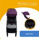 Carrinho de Bebê Pact Pro Pink Lilac Joie: compacto, leve e reclinável, ideal para passeios e viagens com até 22 kg. - Imagem 2