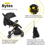Carrinho de Bebê Safety 1st Bytes Full Black: fechamento fácil, proteção UV50+ e conforto para o bebê. - Imagem 2