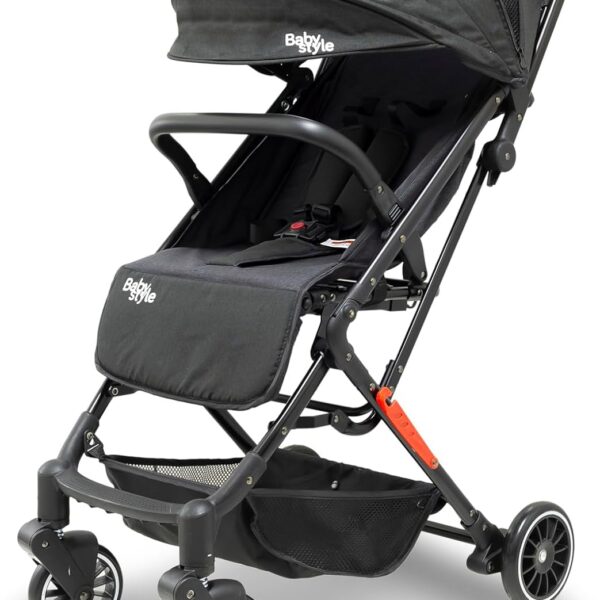 Carrinho de Bebê Vortex Baby Style: reclinável, com proteção solar, cesto e cinto 5 pontos para passeios seguros de 0 a 36 meses.