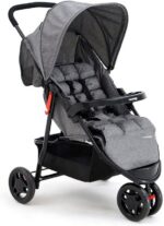 Carrinho de Passeio Para Bebê Delta Voyage: conforto, encosto reclinável e capota retrátil para até 15kg.