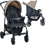 Carrinho de bebê Burigotto Ecco cinza bege com bebê conforto, mais praticidade e conforto para passeios seguros. - Imagem 2