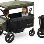 Carrinho de bebê dobrável com alça ajustável, rodas todo-terreno, dossel UV e amplo armazenamento para passeios seguros e práticos