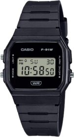 Casio F91W: relógio digital leve, resistente à água, com LED, cronômetro e bateria de 7 anos