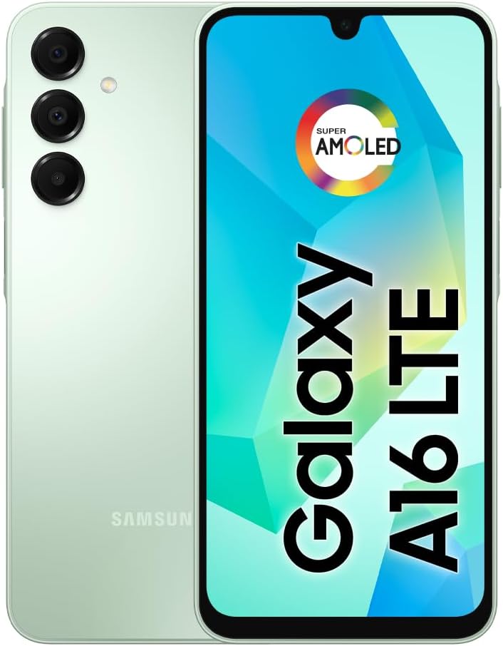 Celular Samsung Galaxy A16, 256GB + 8GB RAM, Câmera de Celular Samsung Galaxy A16, 256GB + 8GB RAM, Câmera de até 50MP, Tela 6.7", NFC, IP54, Bateria 5000 mAh - Verde Claro