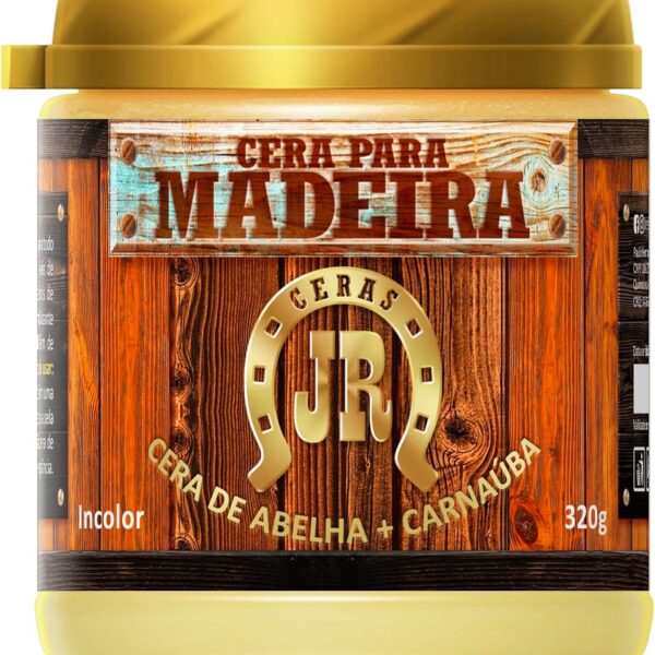 Cera Para Madeira Jr 320g: protege, hidrata e dá brilho natural com cera de abelha e carnaúba