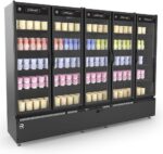 Cervejeira Auto Serviço Vanguard Extra Frio -5°C ASVEF5P 5 portas, 1631L e iluminação LED para venda e exposição impecável.