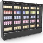 Cervejeira Auto Serviço Vanguard Extra Frio -5°C ASVEF5P 5 portas, 1631L e iluminação LED para venda e exposição impecável.