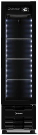Cervejeira Imbera 244L Inverter Full Black Bivolt com vidro duplo e fechamento automático para resfriamento eficiente e compra segura