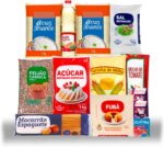 Cesta Básica Doação Completa com 13 itens essenciais para alimentação econômica e prática.