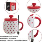 Cesta Café Da Manhã Dia Dos Namorados com Caneca Premium e Colher Inox, presente romântico pronto para encantar