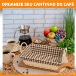 Cesta Pão Retangular com Forro Removível: prática, charmosa e ideal para mesa posta, café da manhã e organização. - Imagem 2