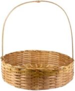 Cesta Redonda de Bambu 15cm: prática, elegante e versátil para fraldas, café da manhã e organização diária.