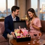 Cesta Romântica G&O com Espumante Rosé e Bombons Suiços: presente gourmet sofisticado para o Dia dos Namorados.