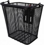 Cesta de Bicicleta Keenso com Liberação Rápida e Alça, ferro preto, compacta para scooter e bicicleta