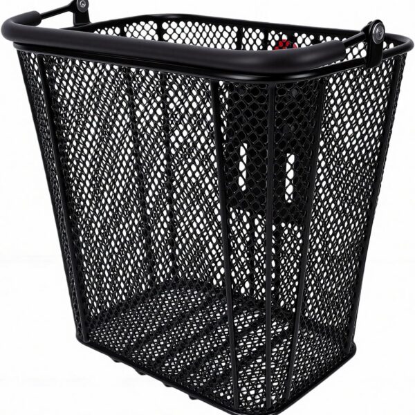 Cesta de Bicicleta Keenso com Liberação Rápida e Alça, ferro preto, compacta para scooter e bicicleta