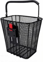 Cesta de Bicicleta Keenso com Liberação Rápida e Alça, ferro preto, compacta para scooter e bicicleta - Imagem 2