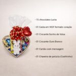 Cesta de Chocolate Lacta Coração com Coelhinho: 15 chocolates sortidos, presente romântico e premium para datas especiais. - Imagem 2