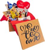 Cesta de Chocolates Romântica Mickey e Minnie com bombons sortidos, presente perfeito para o Dia dos Namorados e surpreender quem você ama.
