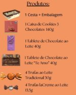Cesta de Presente Cacau Show com chocolates e cookies, ideal para presentear com sabor e carinho. - Imagem 2