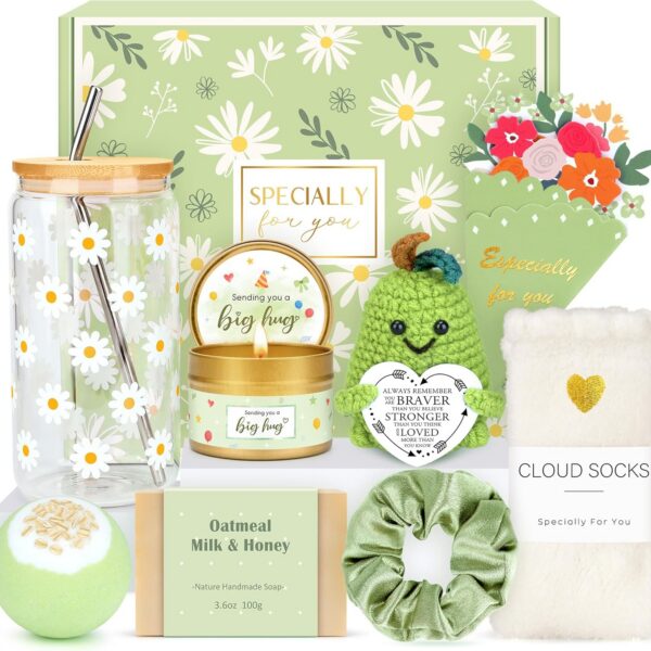 Cesta de presente para mulheres: kit autocuidado com 8 itens para aniversários, amigas, adolescentes e ocasiões especiais