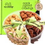 Cesta gourmet de nozes sortidas Nut Cravings, presente Kosher 450 g com 4 misturas, ideal para festas e datas especiais