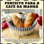 Cesto de Pão com Alça UpShop: organize e sirva com praticidade, charme e tecido removível para sua mesa posta. - Imagem 2