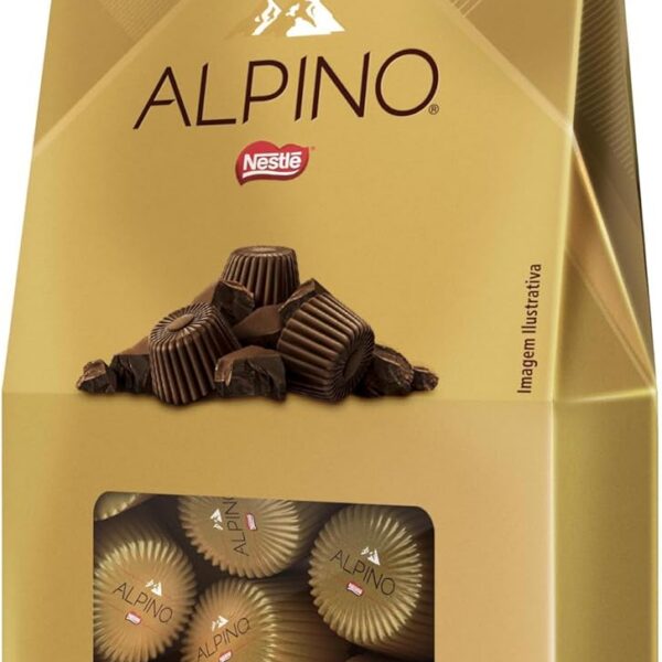 Chocolate ALPINO 195g: chocolate Nestlé suave e cremoso com sabor dos Alpes Suíços, perfeito para sua compra.