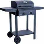 Churrasqueira A Gás Portátil Frank Grill com 2 queimadores, mobilidade e controle preciso para assados práticos e saborosos.
