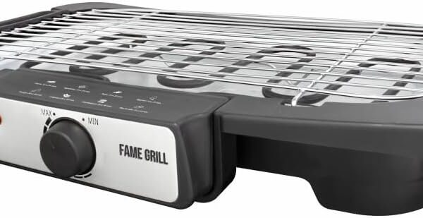 Churrasqueira Elétrica FAME Grill 220V 2000W: churrasco mais saudável, prático e saboroso em qualquer lugar.