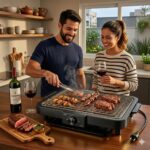 Churrasqueira Elétrica Grill Multi-Purpose 2000W: grelha antiaderente, removível e prática para churrasco sem fumaça em casa. - Imagem 2