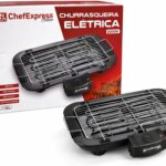 Churrasqueira Elétrica Portátil 1500W sem fumaça para apartamento com grelha removível e aquecimento rápido 110V/220V