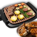 Churrasqueira Elétrica Sem Fumaça 110V: grill antiaderente ideal para apartamento, aquece rápido e fácil de limpar