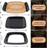 Churrasqueira Elétrica Sem Fumaça 110V: grill antiaderente ideal para apartamento, aquece rápido e fácil de limpar - Imagem 2