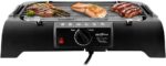 Churrasqueira Gourmet Britânia 1200W: grelha inox, 2 alturas e bandeja 1,2L para assados práticos e saborosos.