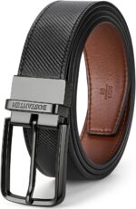 Cinto BOSTANTEN reversível couro 3,5 cm: dois em um, ajuste 38-44, ideal para presente e uso casual ou golfe